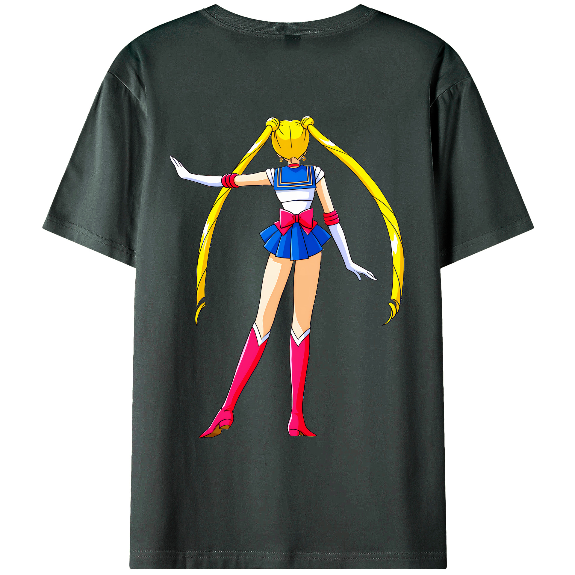 （画像用） 美少女戦士セーラームーン 月野 うさぎ つきの うさぎ Sailor Moon Tsukino Usagi 綿100％ メンズ半袖Tシャツ（バックプリント） 通気性